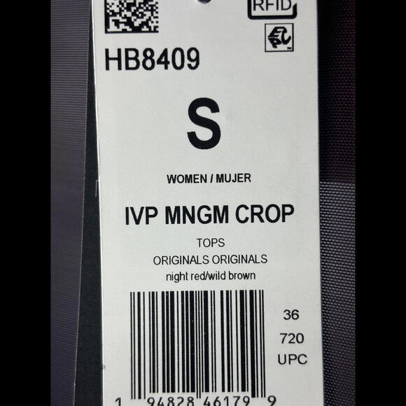 NWT IVY Park Adidas Women's Sz S Mesh Monogram Cropped Top (1603) - Picture 6 of 7